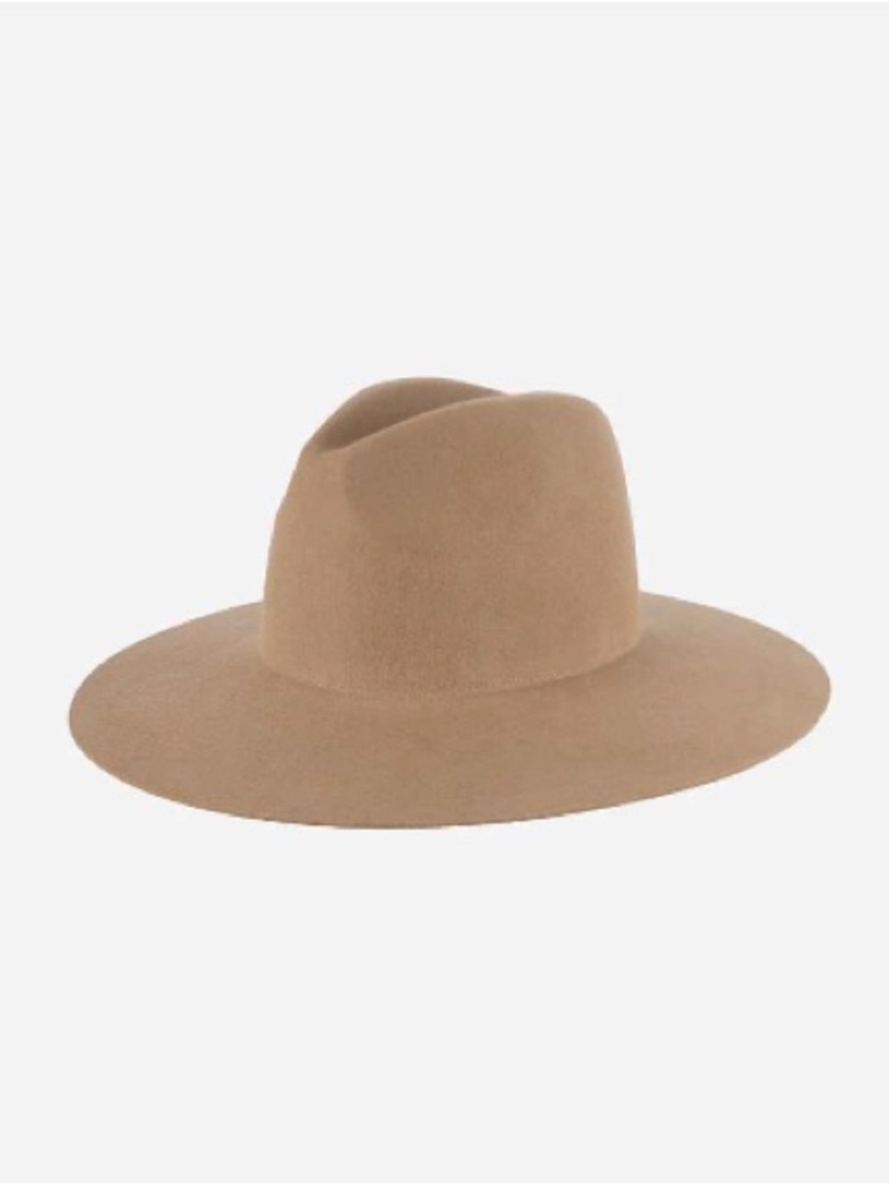 Gigi Pip Emma Wide Brim Felt Fedora Hat, 100% Australian Wool Tan Sz S/M 57 - Picture 3 of 5